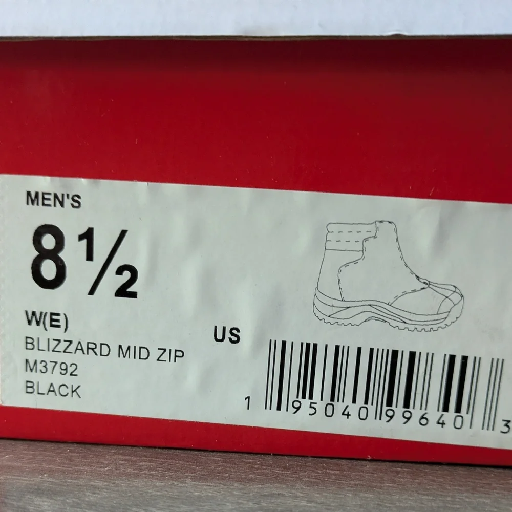 NWT Propet Black Men's Blizzard Mid Zip Boots